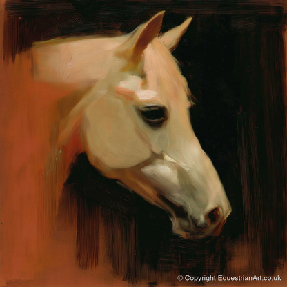 The Terracotta Portrait - horse portrait art print and canvas by Thomas Cavendish A.I