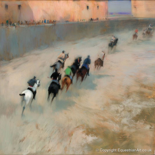 The Thundering Pack - polo horse art print and canvas by Nathaniel Reed A.I