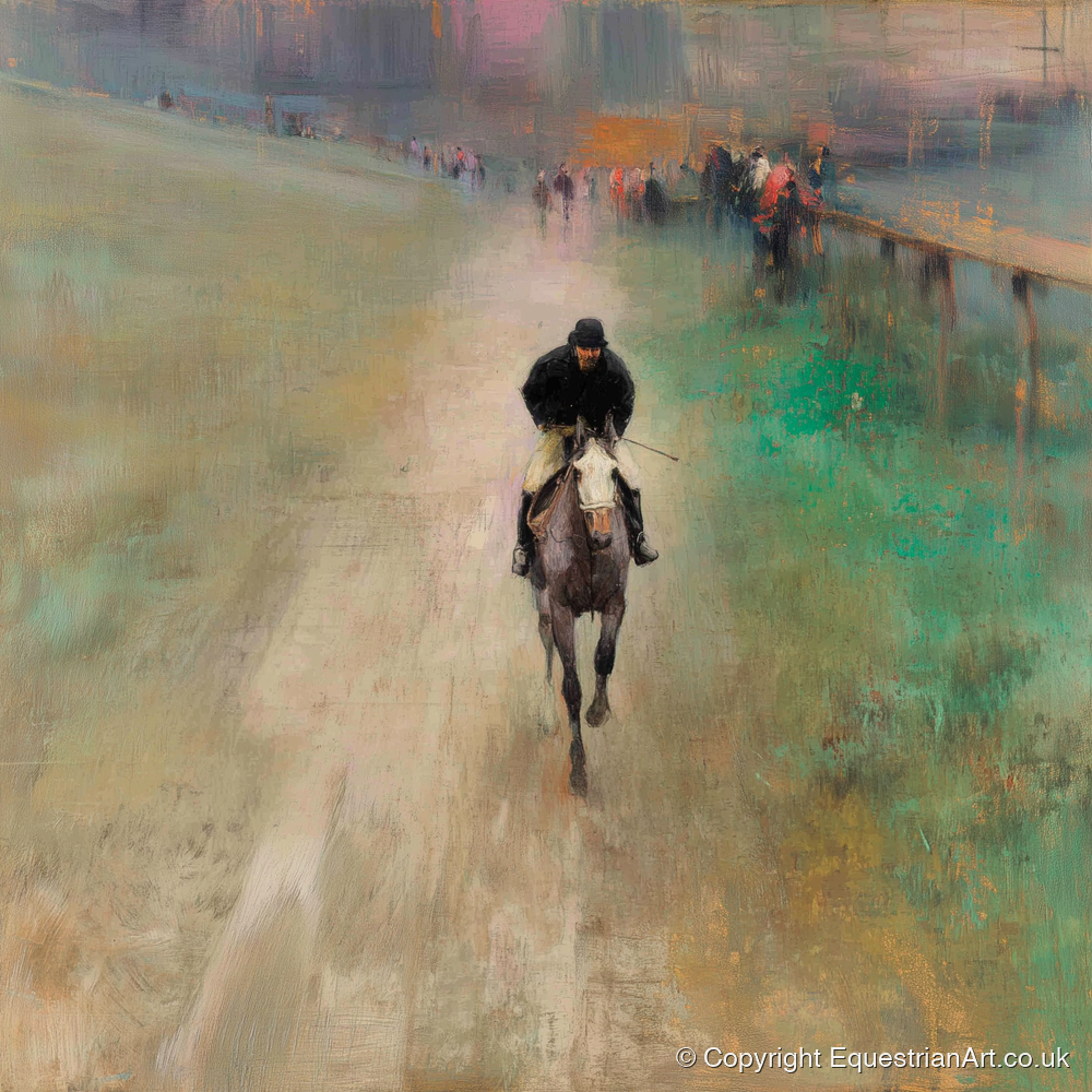 The Track Home - racing horse art print and canvas by Nathaniel Reed A.I
