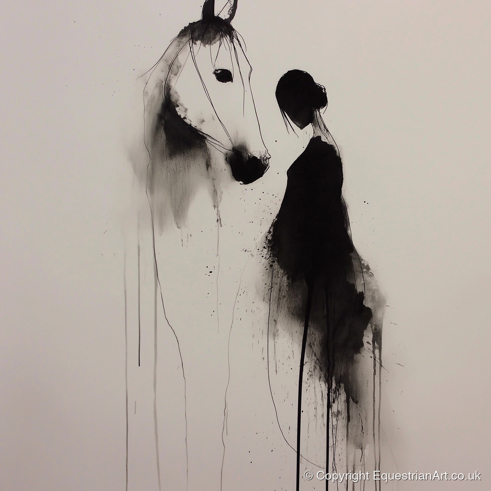 The Unspoken Bond - horse & rider art print and canvas by Alexander Blackwood A.I
