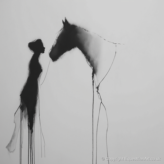 The Unspoken Bond - horse & rider art print and canvas by Alexander Blackwood A.I