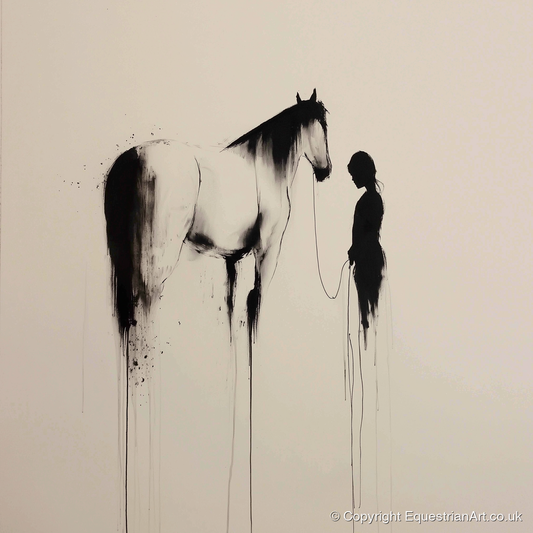 The Unspoken Bond - horse & rider art print and canvas by Alexander Blackwood A.I