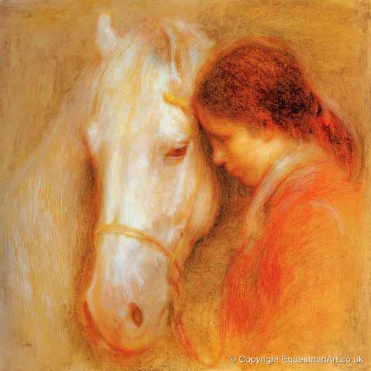 The Unspoken Bond - horse & rider art print and canvas by Douglas Fairley A.I