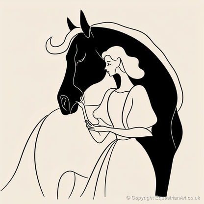 The Unspoken Bond - horse & rider art print and canvas by Felix Chambers A.I