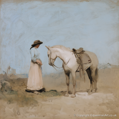 The Unspoken Bond - horse & rider art print and canvas by Frederick Lowell A.I