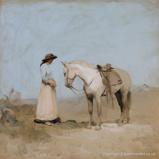 The Unspoken Bond - horse & rider art print and canvas by Frederick Lowell A.I