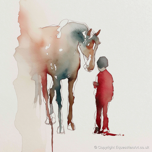 The Unspoken Bond - horse & rider art print and canvas by Theodore Grant A.I