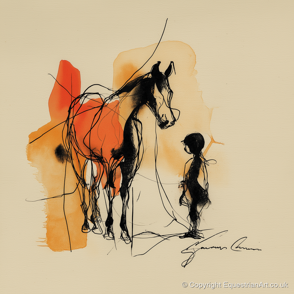 The Unspoken Bond - horse & rider art print and canvas by Edwin Carlisle A.I