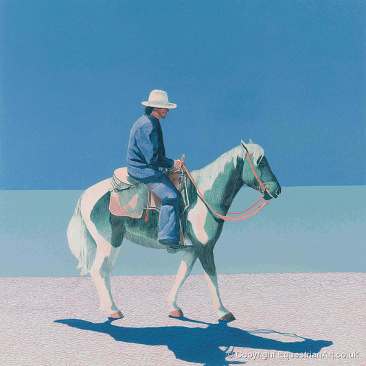 The Vast Horizon - western horse art print and canvas by Simon Whitlock A.I
