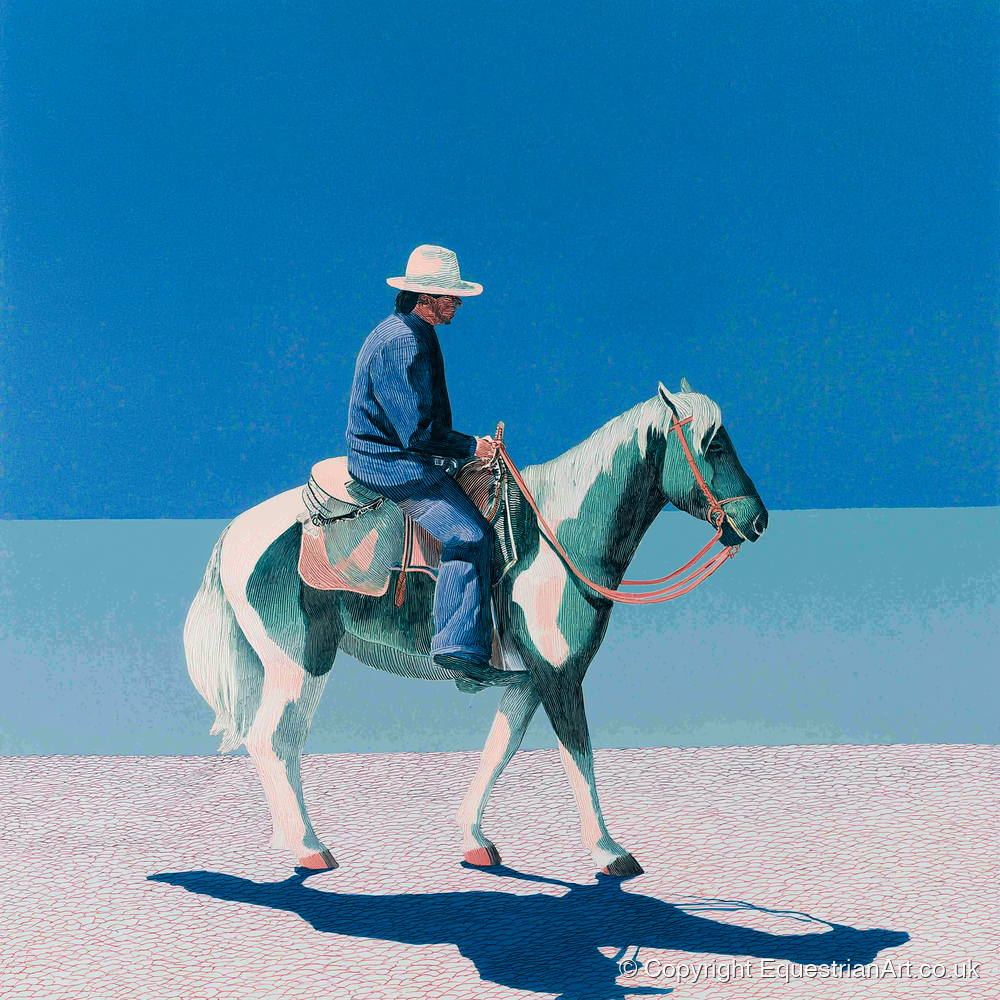 The Vast Horizon - western horse art print and canvas by Simon Whitlock A.I