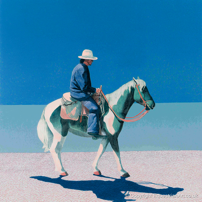 The Vast Horizon - western horse art print and canvas by Simon Whitlock A.I