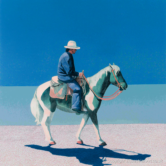 The Vast Horizon - western horse art print and canvas by Simon Whitlock A.I