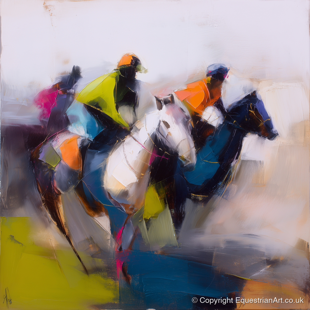 The Vibrant Chase - racing horse art print and canvas by Warren Yates A.I