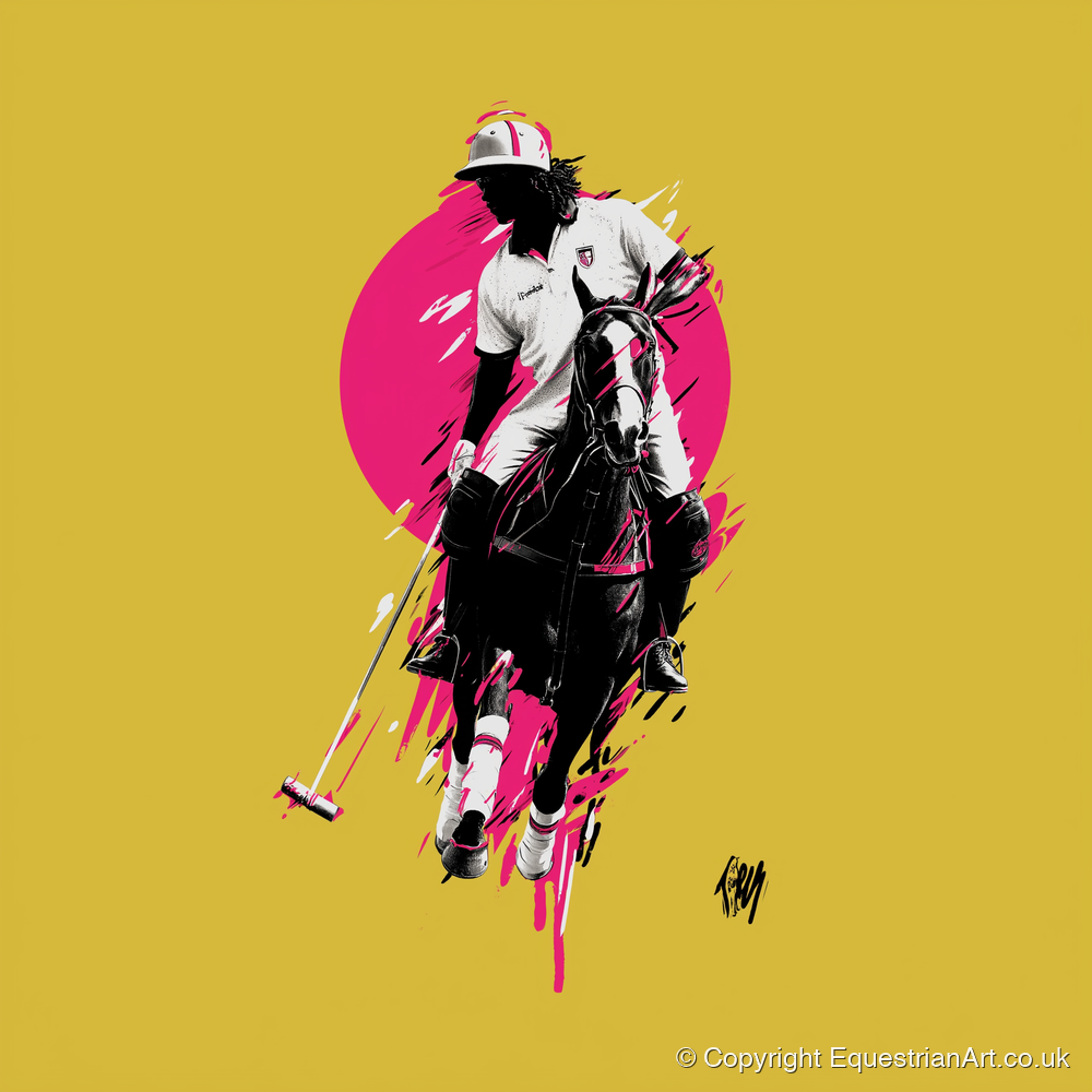 The Vibrant Chukka - polo horse art print and canvas by Maximilian Somerset A.I