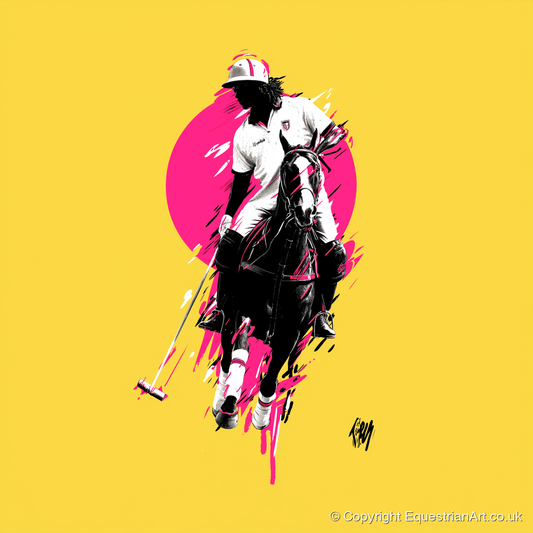 The Vibrant Chukka - polo horse art print and canvas by Maximilian Somerset A.I