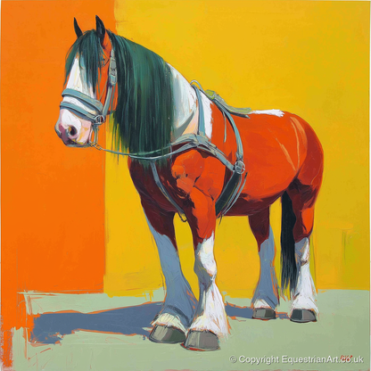 The Vibrant Draught - horse breed art print and canvas by Victor Beaumont A.I
