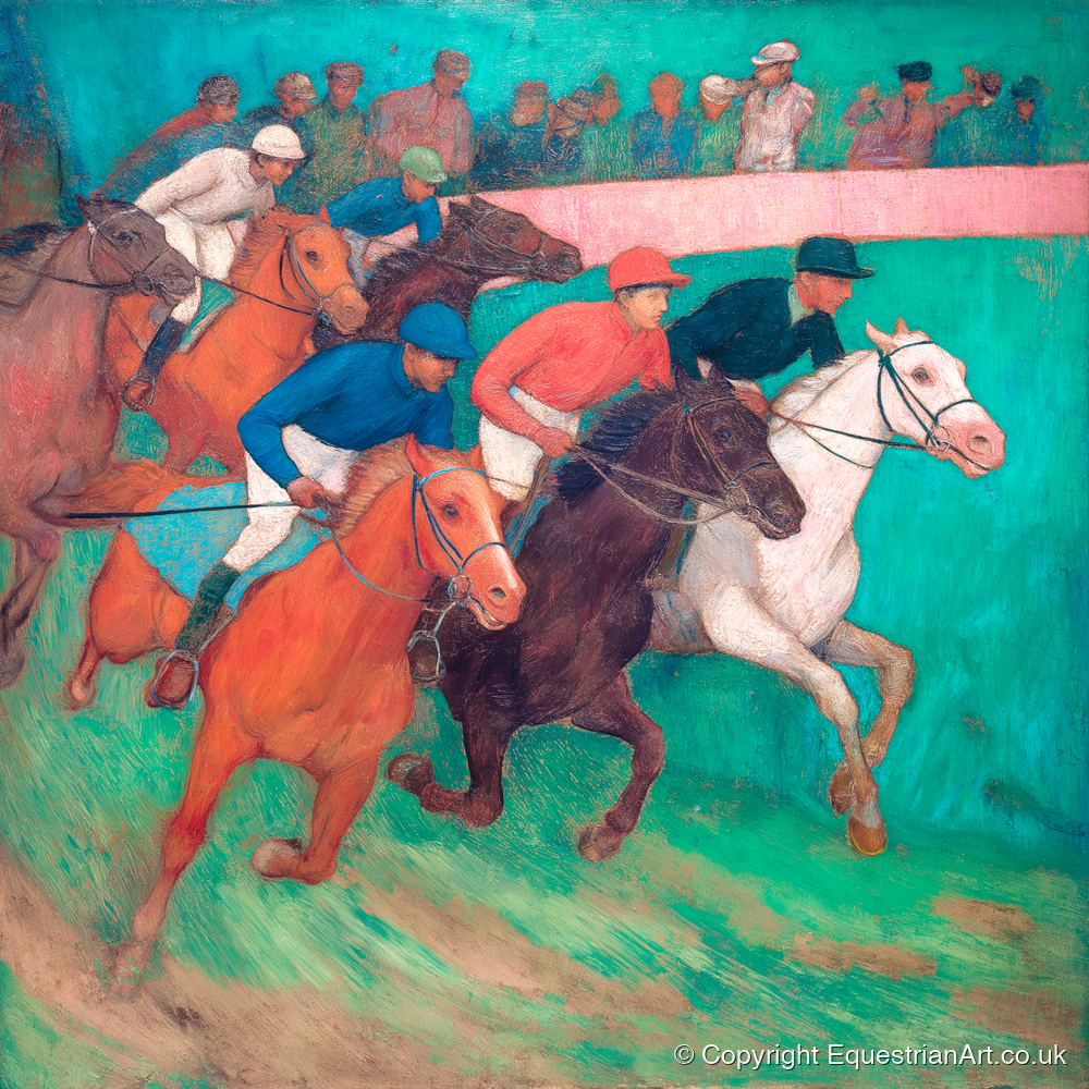 The Vibrant Furlong - racing horse art print and canvas by Lawrence Gable A.I