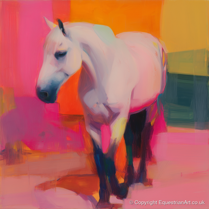 The Vibrant Grey - horse breed art print and canvas by Rosalind Pierce A.I