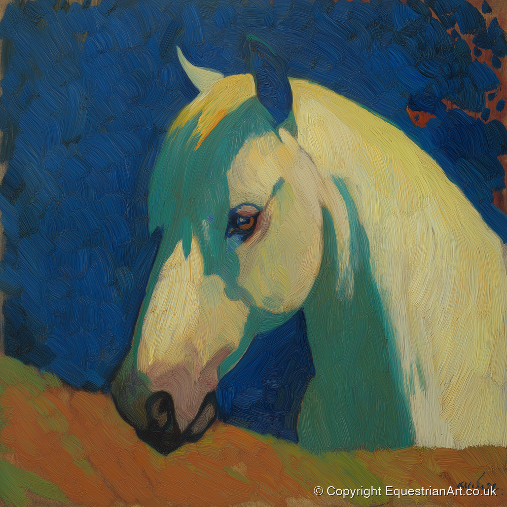 The Vibrant Grey - horse portrait art print and canvas by Rowan Sinclair A.I