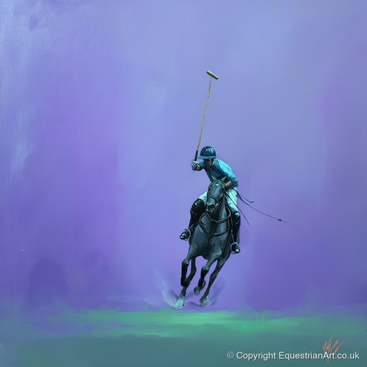 The Violet Chukka - polo horse art print and canvas by Wesley Stanton A.I