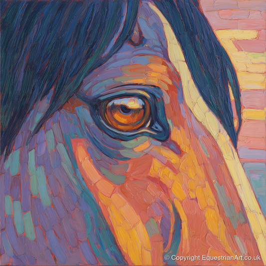 The Vivid Gaze - horse portrait art print and canvas by Celia Harding A.I