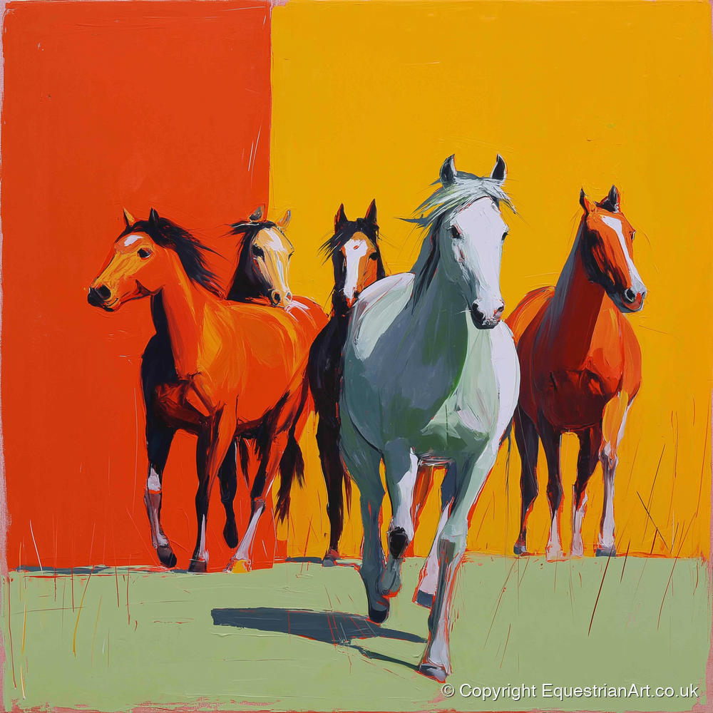 The Vivid Herd - wild horses art print and canvas by Victor Beaumont A.I