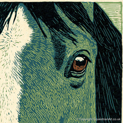 The Watchful Gaze - horse portrait art print and canvas by Hector Sullivan A.I