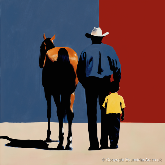 The Western Legacy - horse & rider art print and canvas by Vivienne Hartley A.I