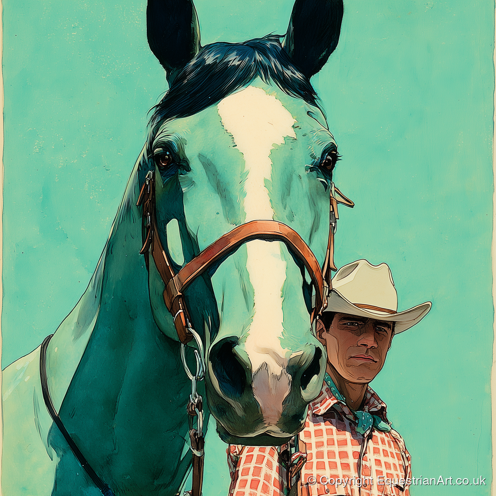 The Western Partnership - western horse art print and canvas by Declan Foley A.I