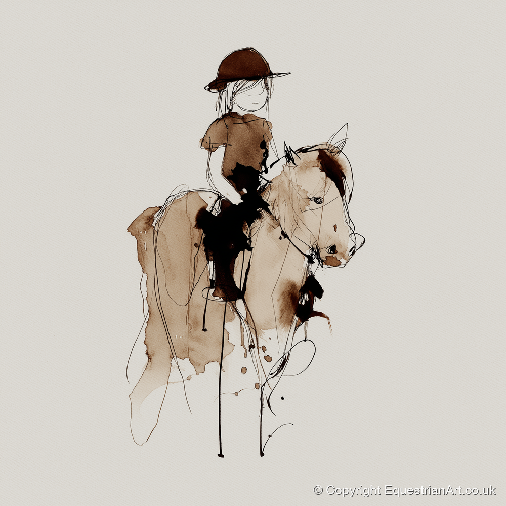 The Young Equestrian - horse & rider art print and canvas by Julian Vance A.I