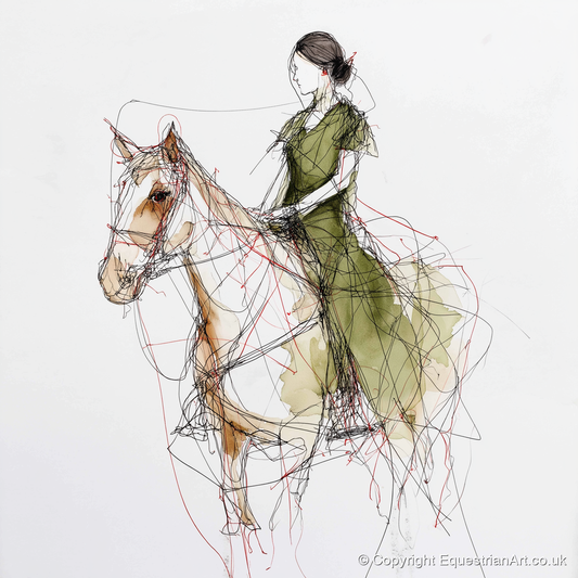 Threads of Connection - horse & rider art print and canvas by Gareth Holden A.I