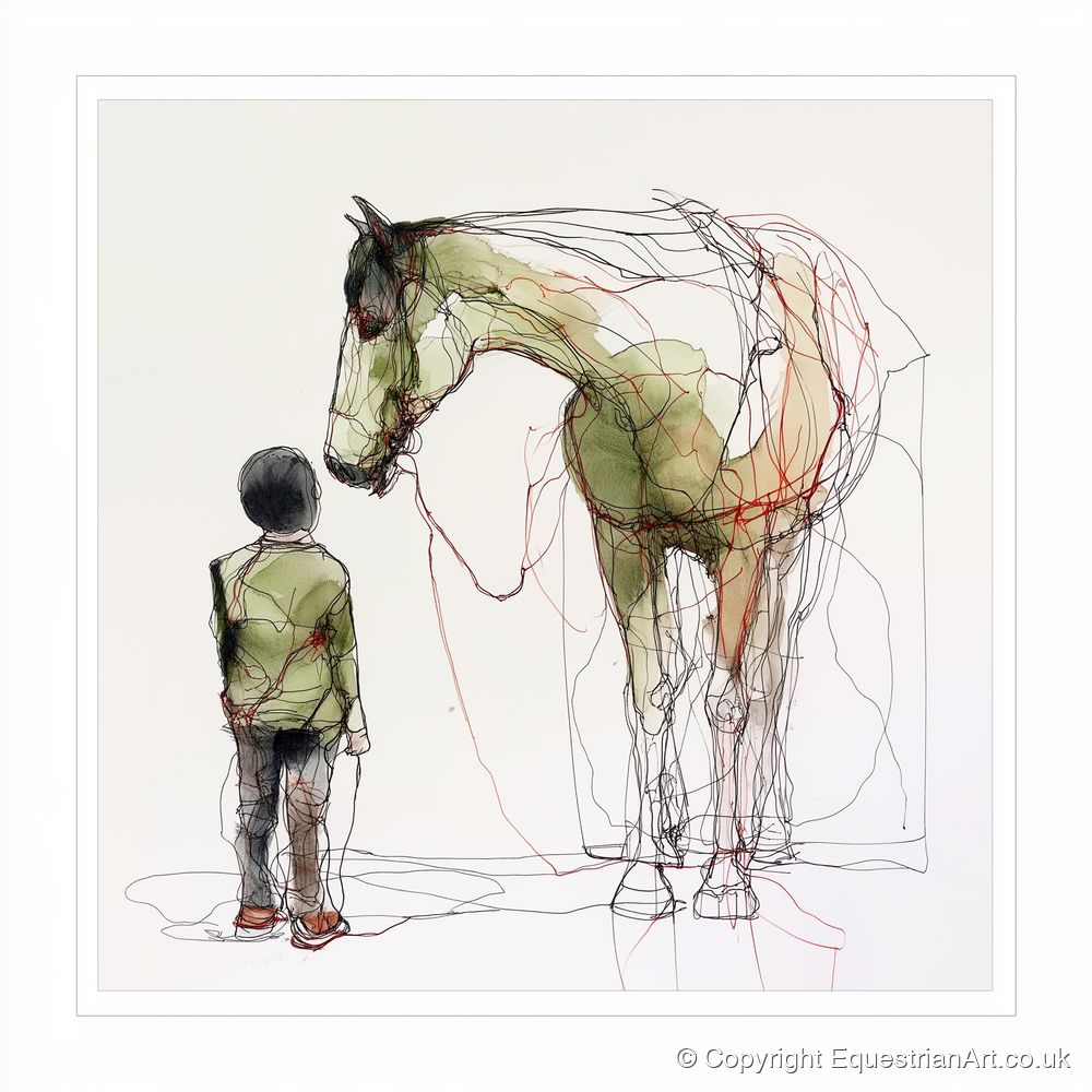 Threads of Connection - horse & rider art print and canvas by Gareth Holden A.I