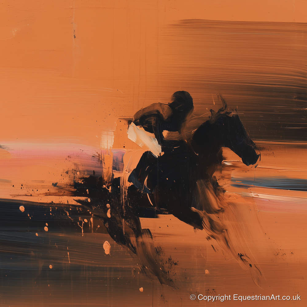Through the Amber Dust - racing horse art print and canvas by James Yarborough A.I