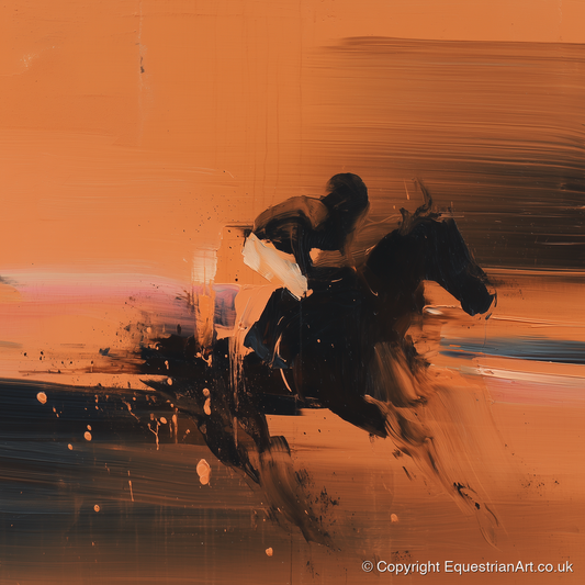 Through the Amber Dust - racing horse art print and canvas by James Yarborough A.I