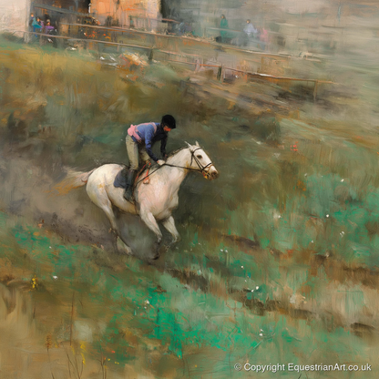Through the Morning Mist - racing horse art print and canvas by Nathaniel Reed A.I