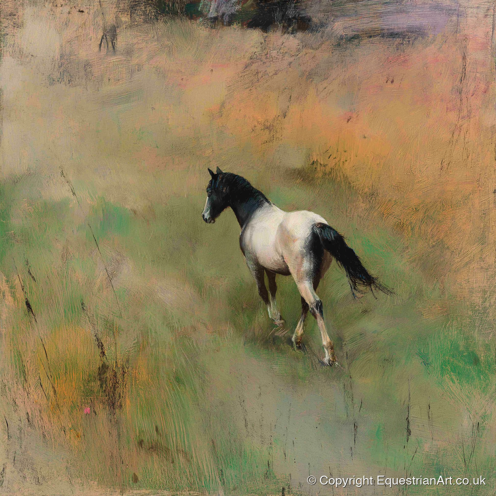 Through the Summer Grass - horse landscape art print and canvas by Nathaniel Reed A.I