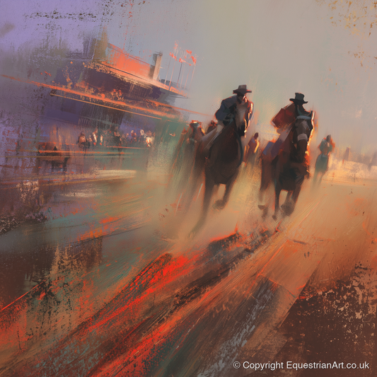 Thunder on the Track - racing horse art print and canvas by Rupert Kingsley A.I