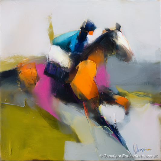 Thundering Colour - racing horse art print and canvas by Warren Yates A.I