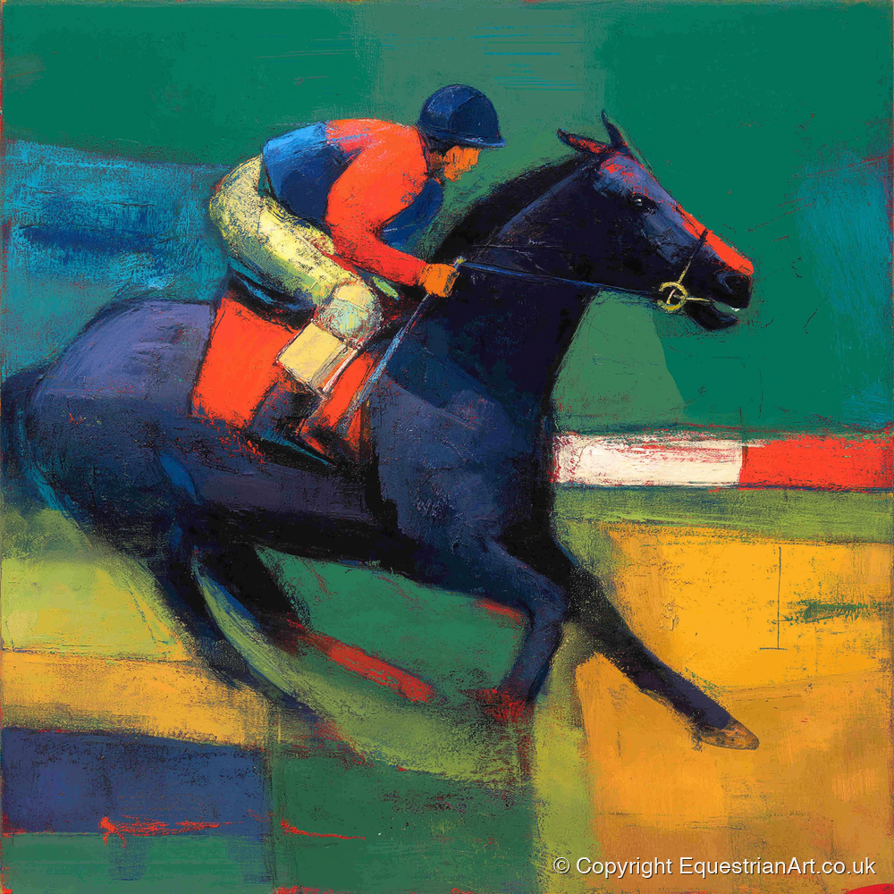 Thundering Colours - racing horse art print and canvas by Lucius Merrick A.I