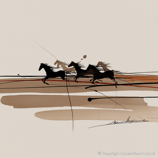 Thundering Shadows - wild horses art print and canvas by Julian Vance A.I