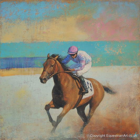 Thundering Towards Home - racing horse art print and canvas by Benedict Croft A.I