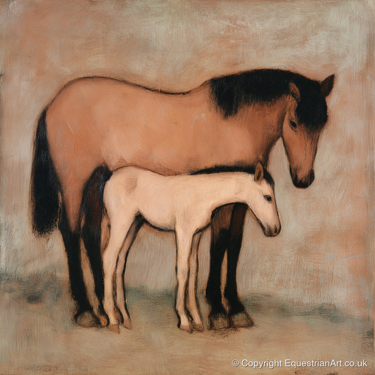 Timeless Bond - mare & foal art print and canvas by Arabella Knight A.I