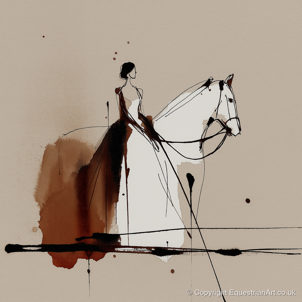Timeless Connection - horse & rider art print and canvas by Julian Vance A.I