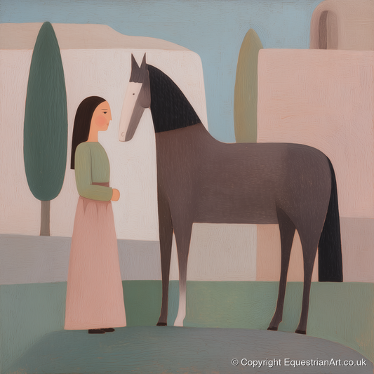 Timeless Connection - horse & rider art print and canvas by Wallace Bingham A.I