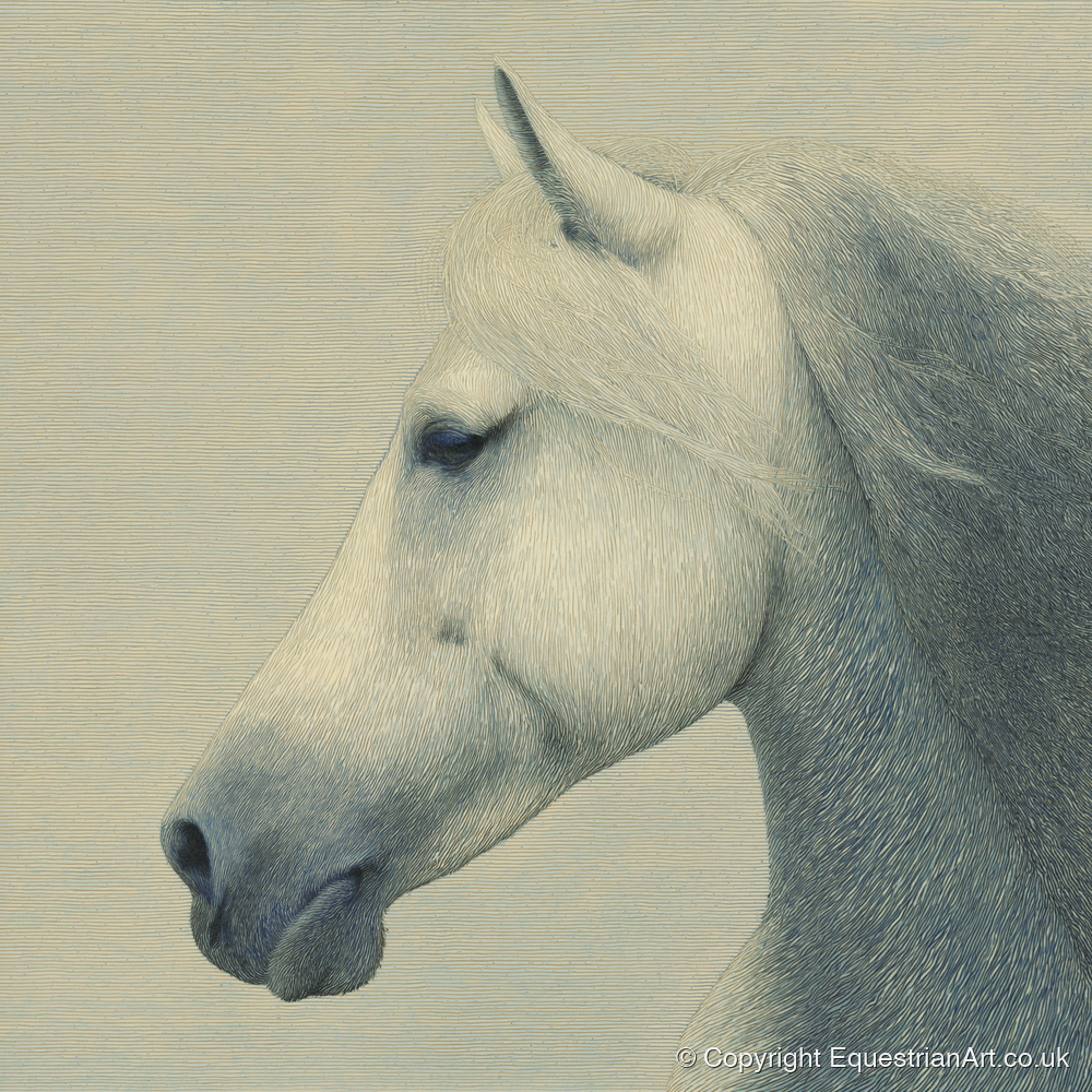 Timeless Grey Profile - horse breed art print and canvas by Arthur Sterling A.I