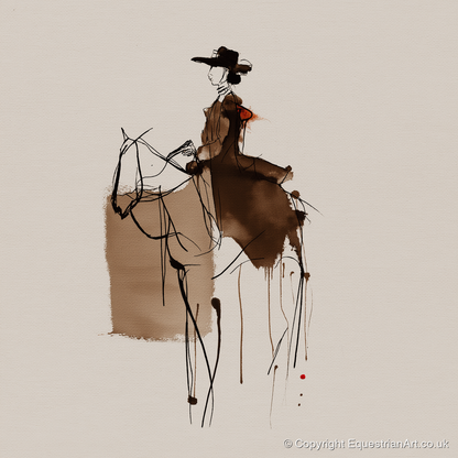 Timeless Western Rider - western horse art print and canvas by Julian Vance A.I