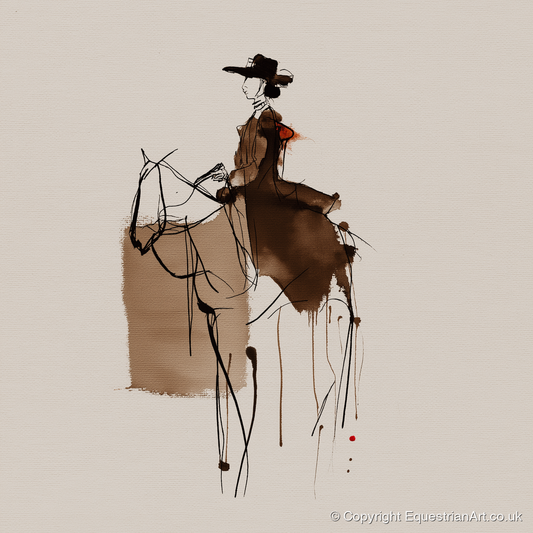 Timeless Western Rider - western horse art print and canvas by Julian Vance A.I