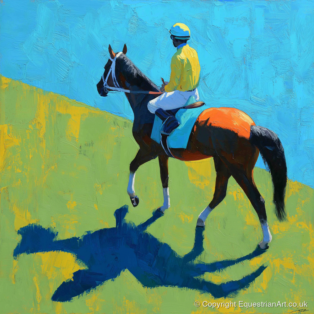 To The Start - racing horse art print and canvas by Daphne Morley A.I