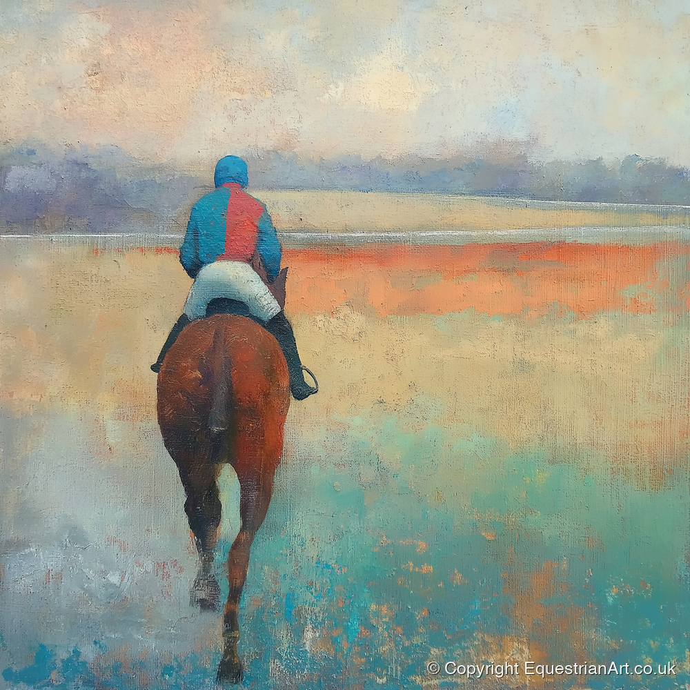 Towards the Start - racing horse art print and canvas by Benedict Croft A.I