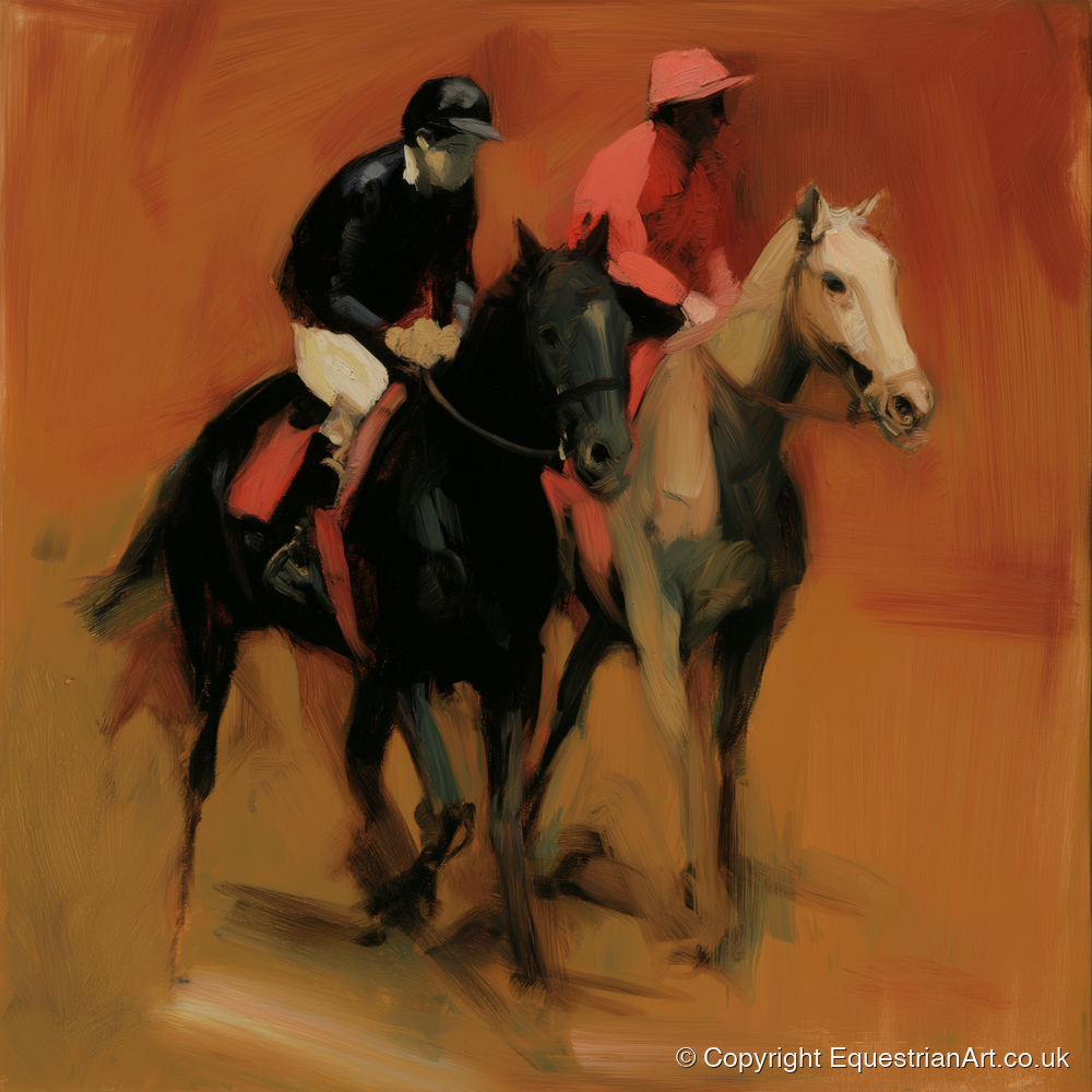 Towards the Start - racing horse art print and canvas by Thomas Cavendish A.I